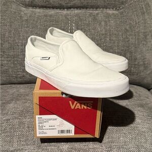 Vans Women’s White Slip-On Canvas Shoes